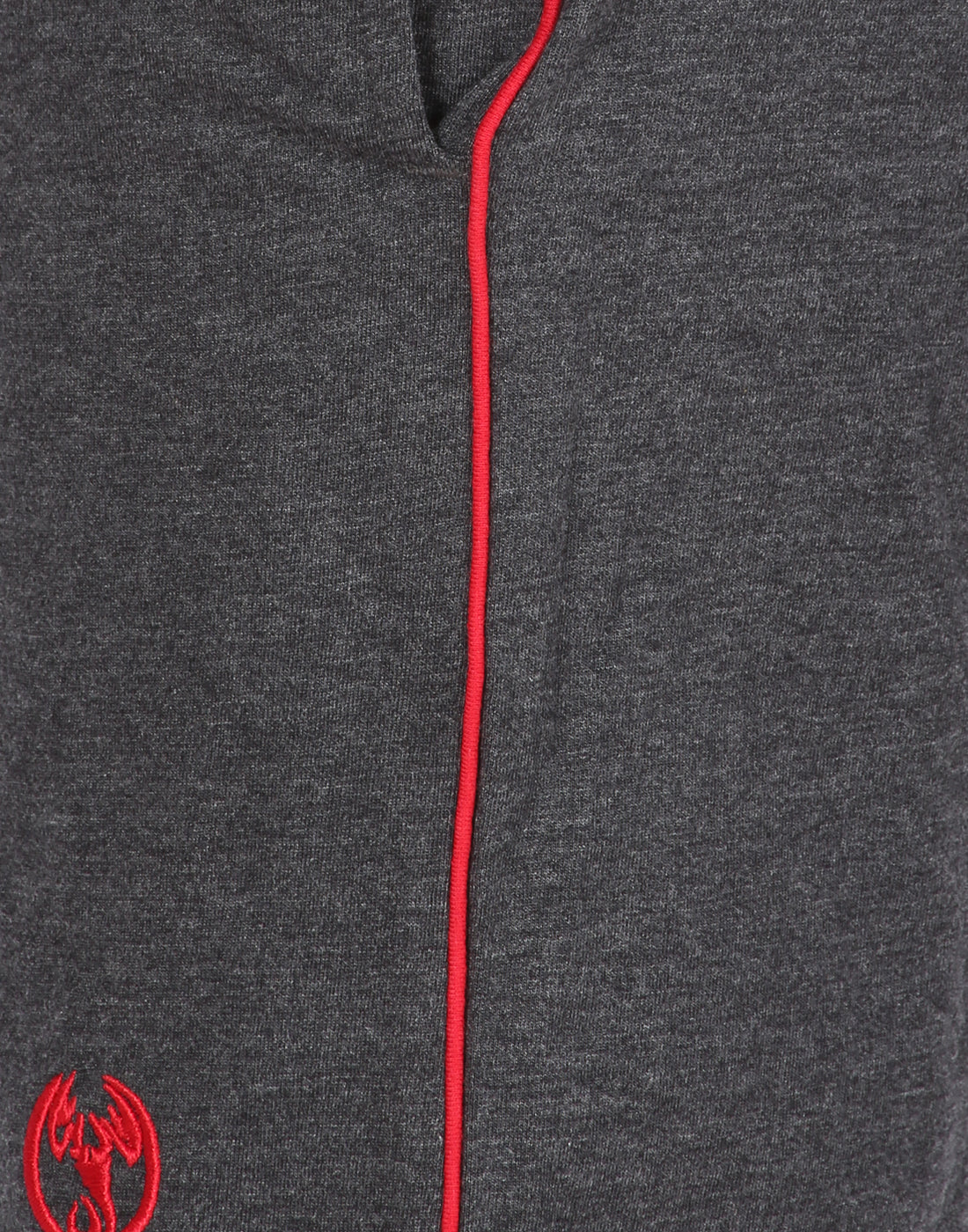 Charcoal Melange Piping Shorts With Zipper -Style #0509