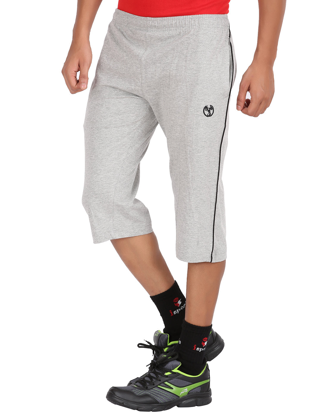 Grey Melange 3/4 Piping Pant -Style #0604