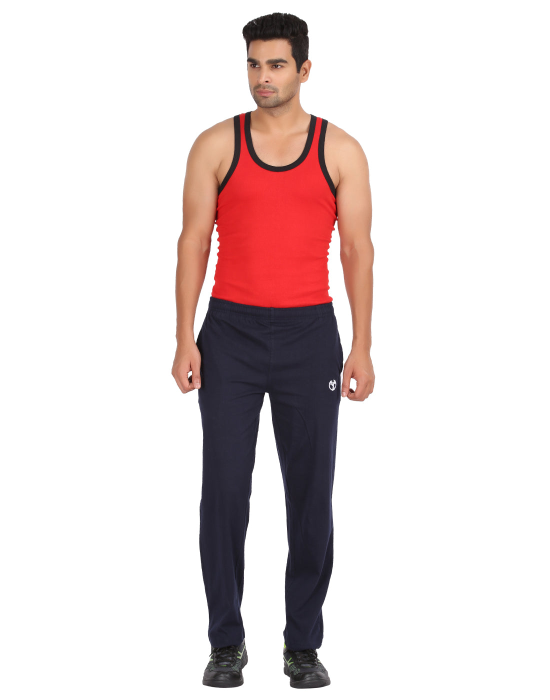Navy Blue Plain Zipper Trackpant - Style #0404