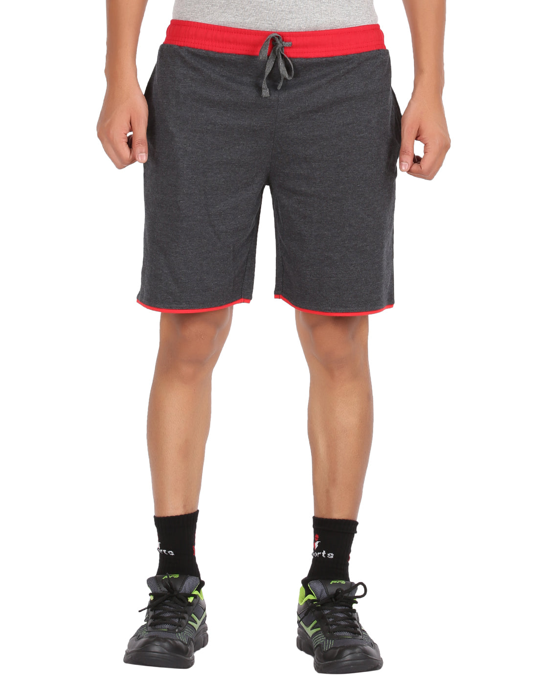 Charcoal Melange Shorts Contrast Waistband -Style #0508