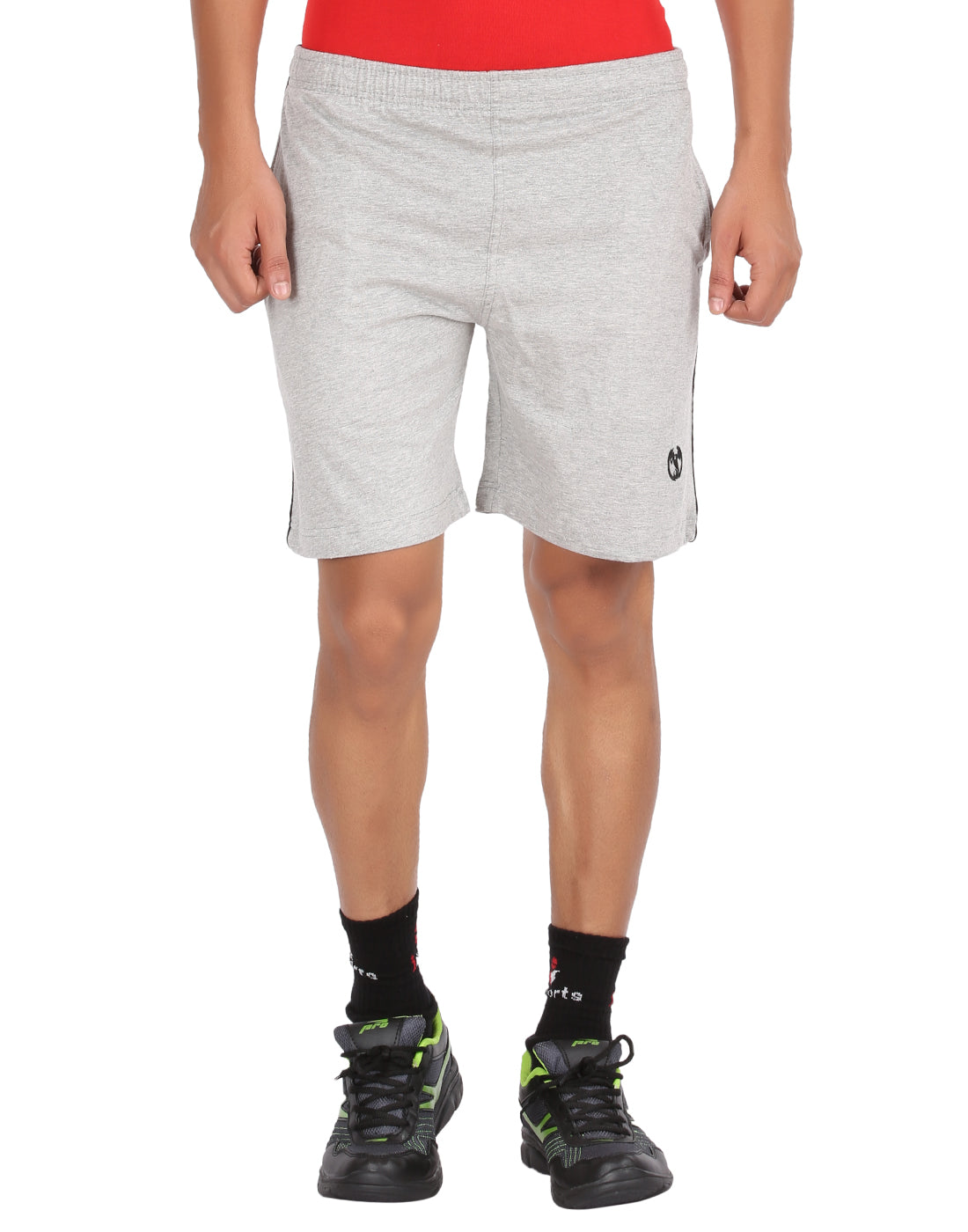 Grey Melange Piping Shorts -Style #0504