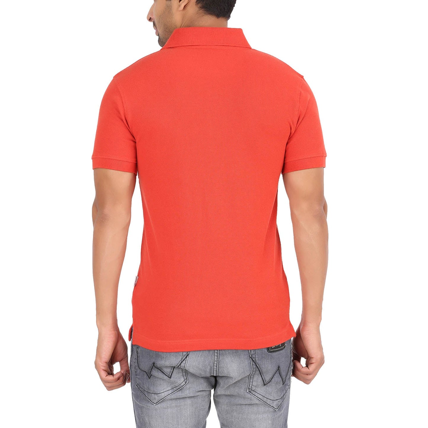Orange Polo Tshirt With Pocket-Style #0705