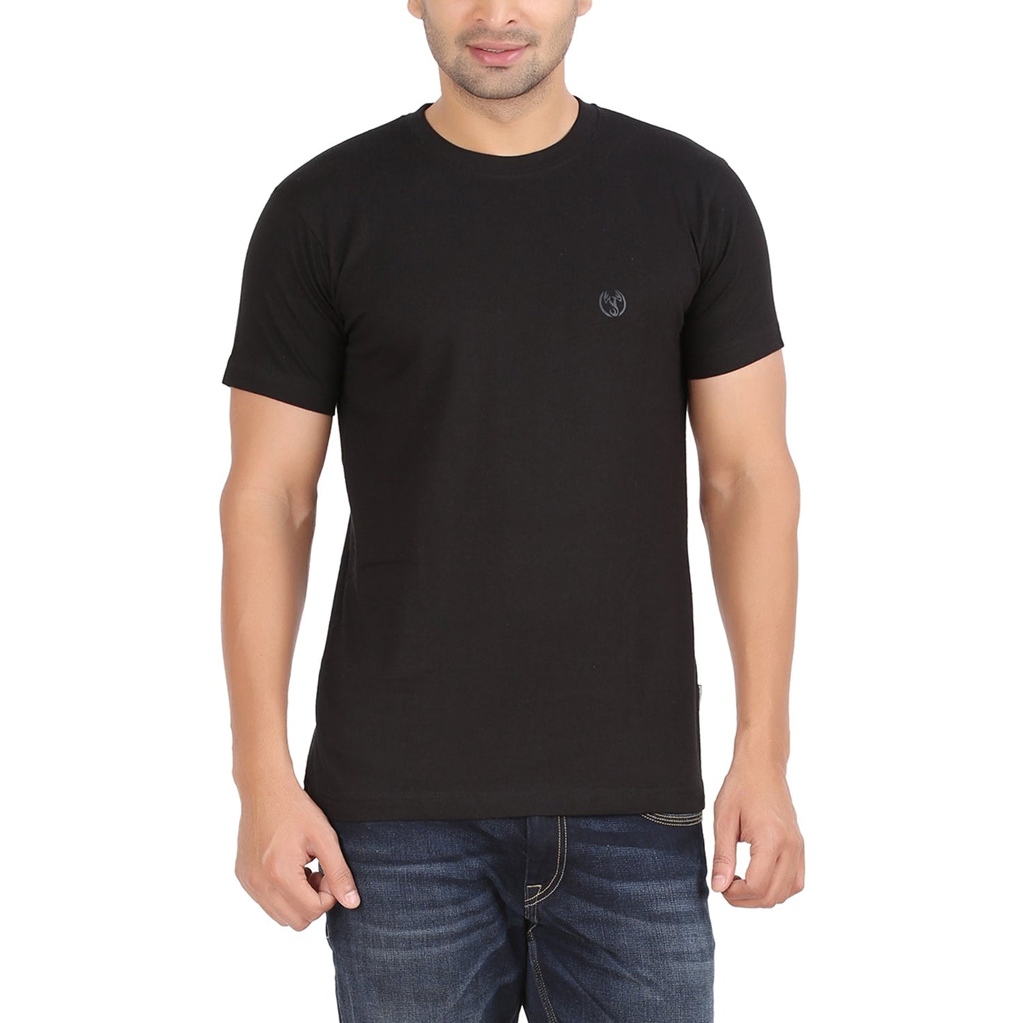 Black Round Neck Tshirt -Style #0804