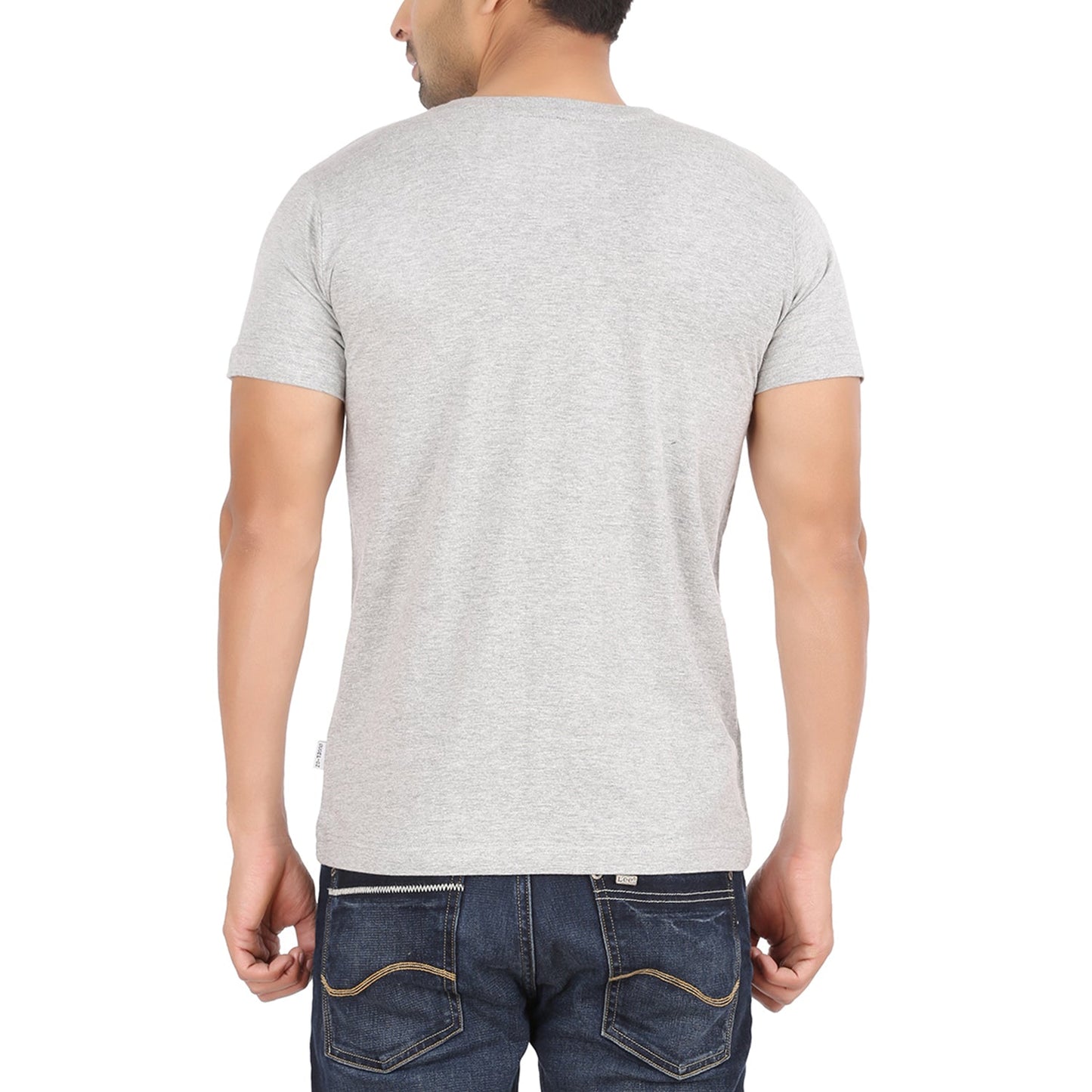 Grey Melange V Neck Tshirt -Style #0904