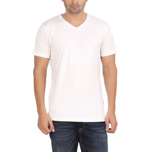 Off White V Neck Tshirt -Style #0904
