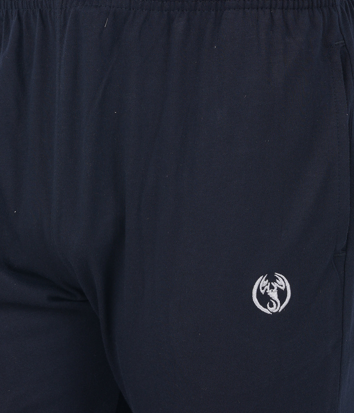 Navy Blue Bottom Rib Zipper Trackpant-Style #0407