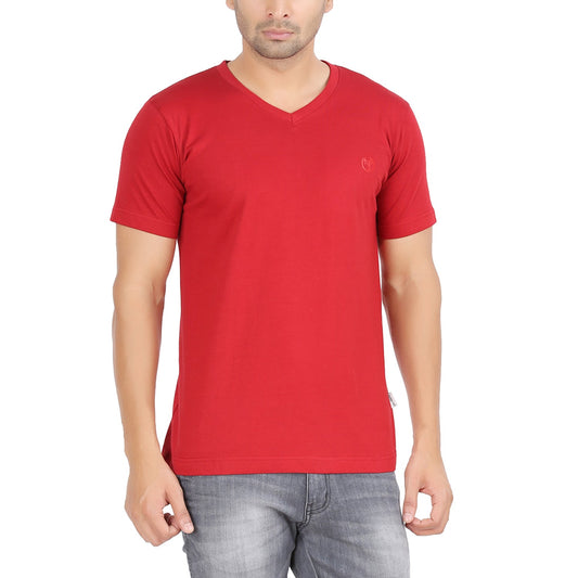 Maroon V Neck Tshirt -Style #0904