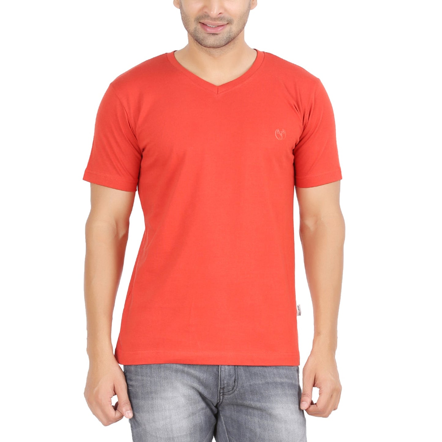 Orange V Neck Tshirt -Style #0904