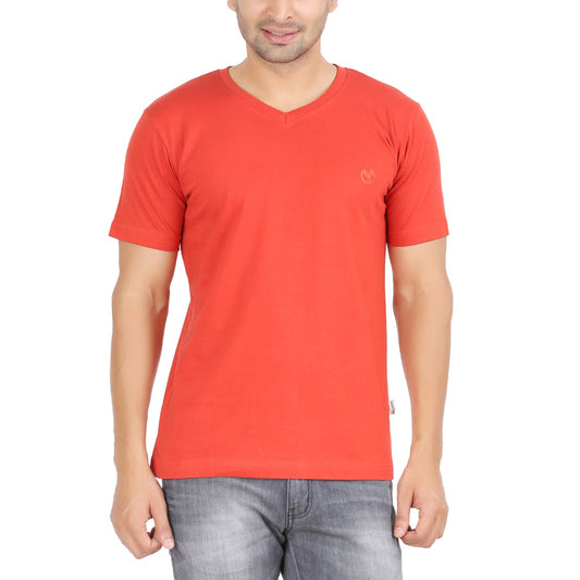 Orange V Neck Tshirt -Style #0904