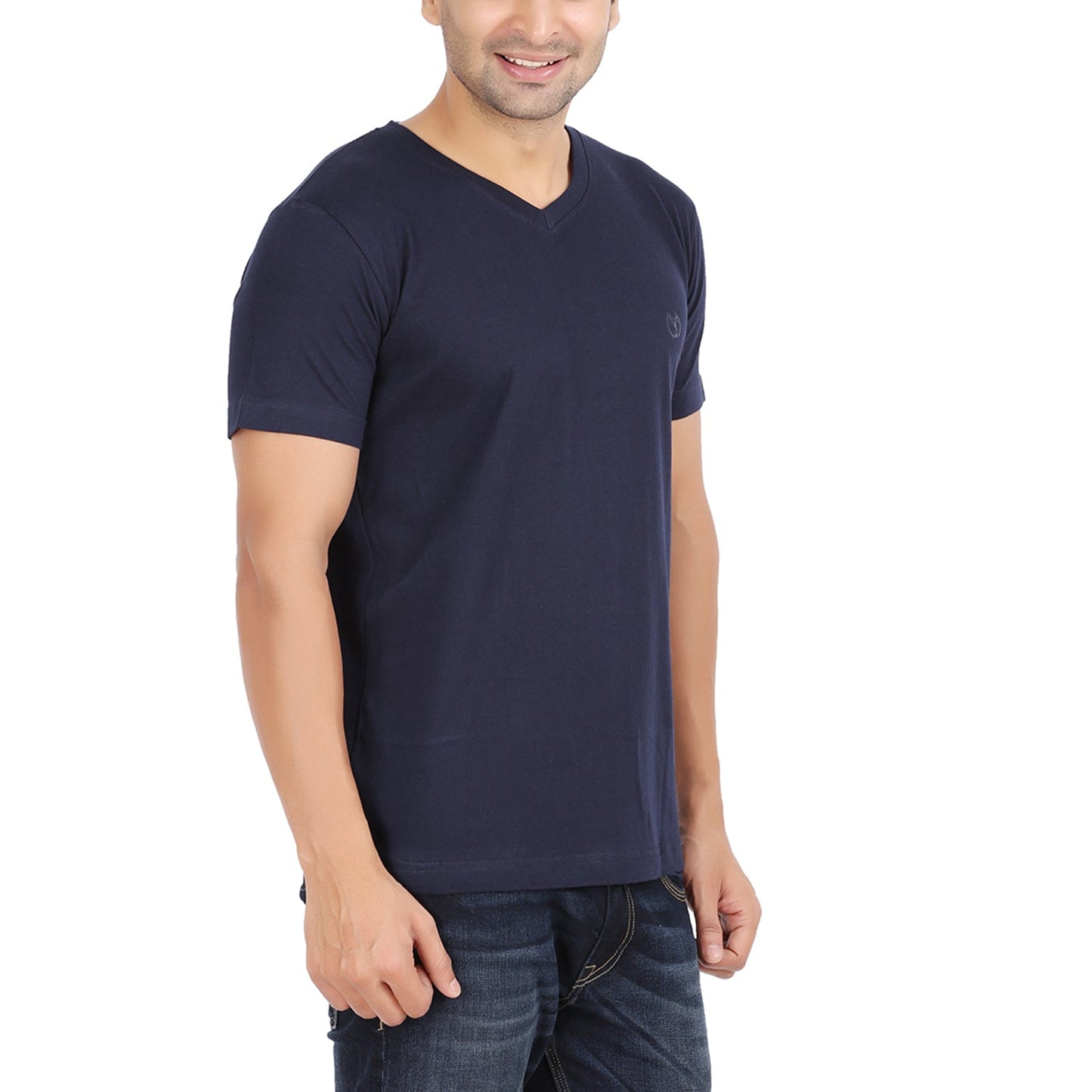 Navy Blue V Neck Tshirt -Style #0904