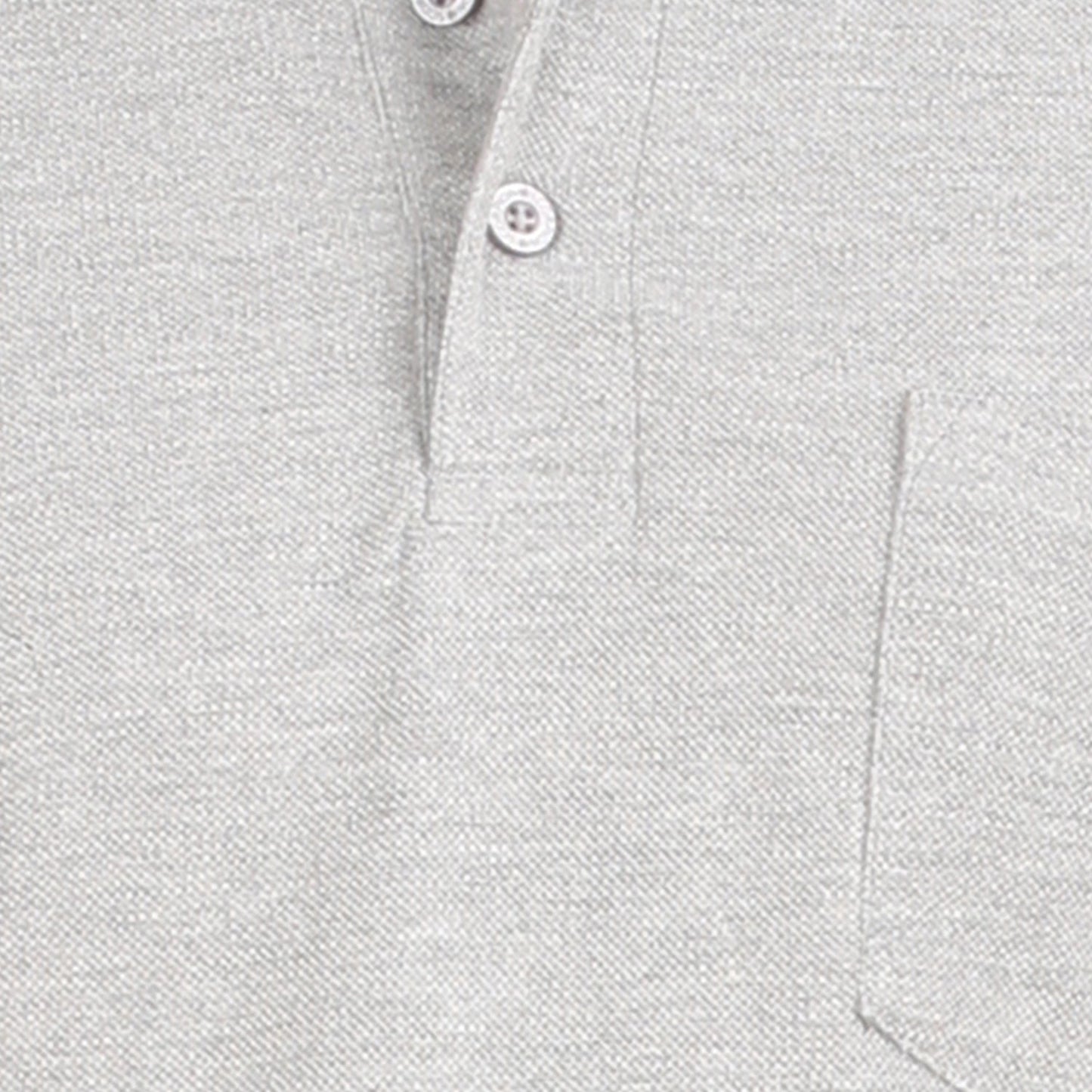 Grey Melange Polo Tshirt With Pocket-Style #0705