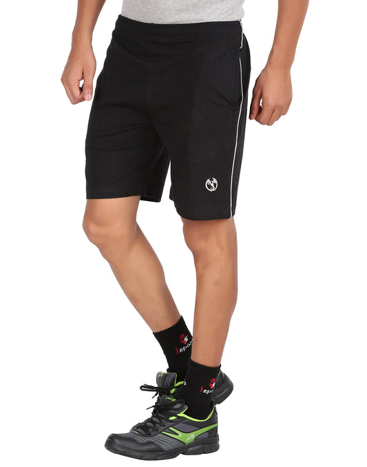 Black Piping Shorts With Zipper -Style #0509