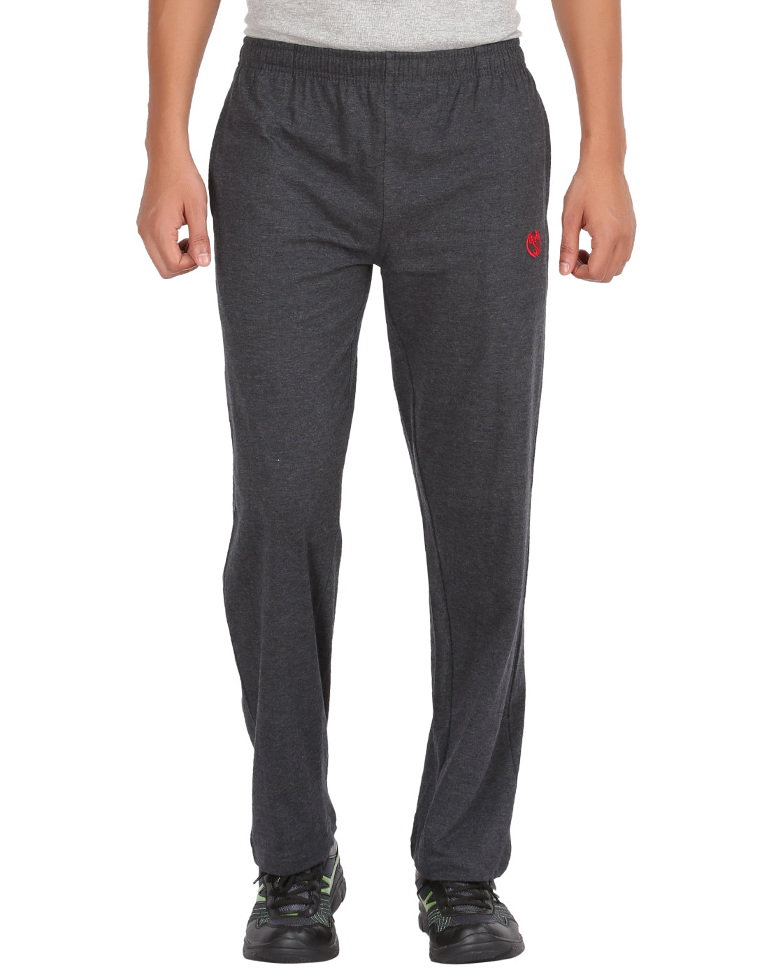 Charcoal Melange Plain Zipper Trackpant - Style #0404