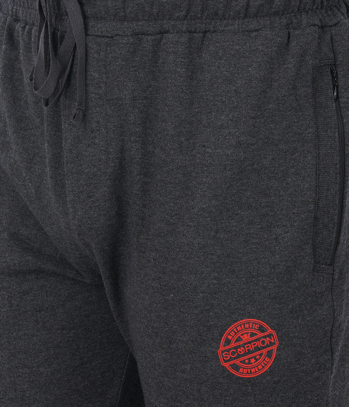 Premium Charcoal Melange Bottom Rib Zipper Trackpant - Style #0409