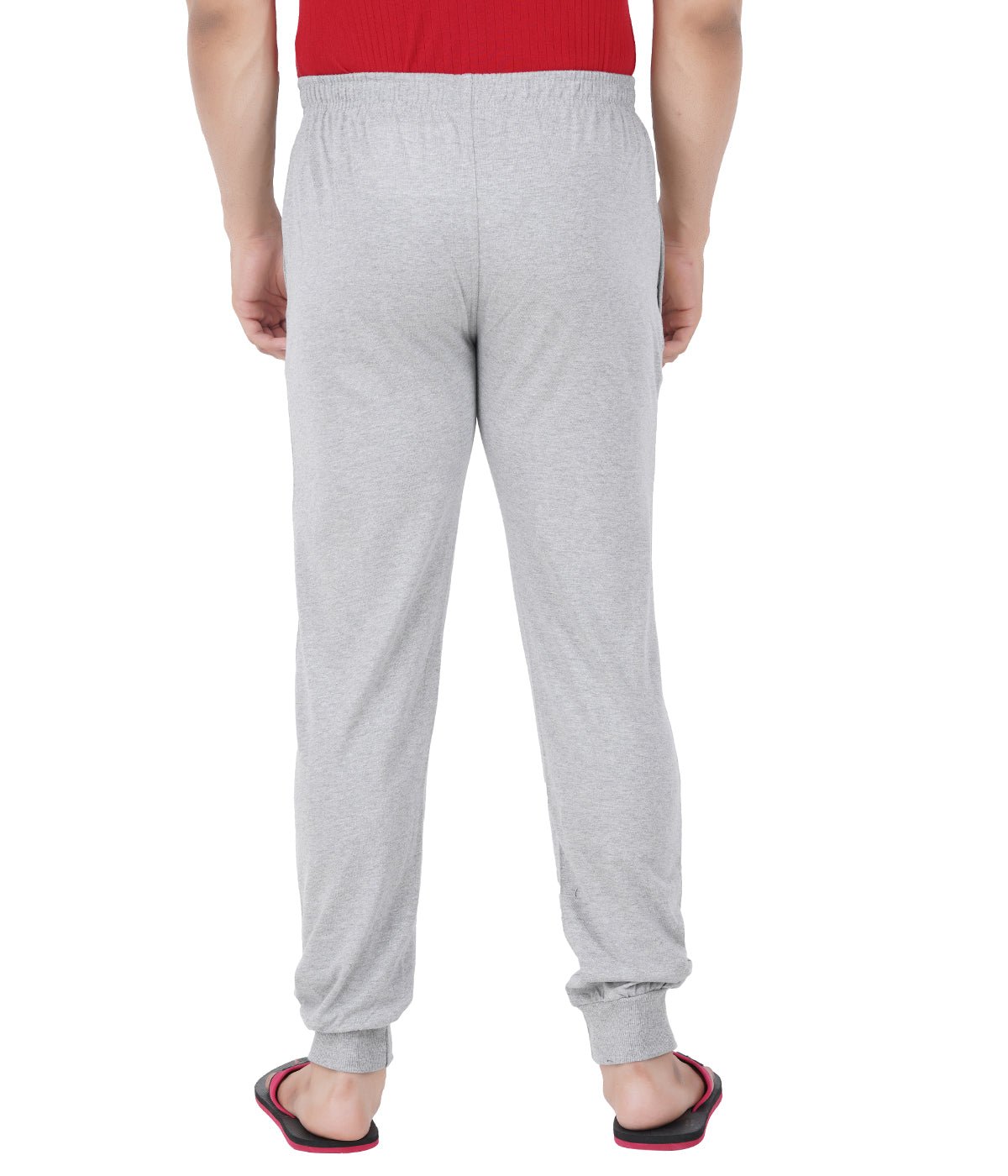 Grey Melange Bottom Rib Zipper Trackpant-Style #0407