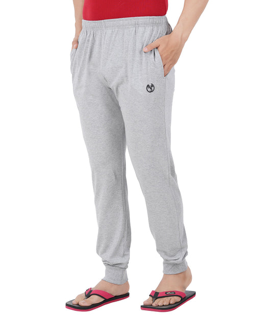Grey Melange Bottom Rib Zipper Trackpant-Style #0407