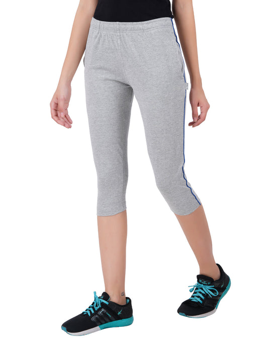 Grey Melange 3/4 Piping Pant -Style #L-0604