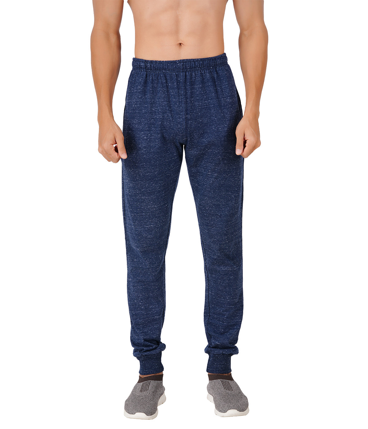 Navy Melange Bottom Rib Track Pant- Style #417