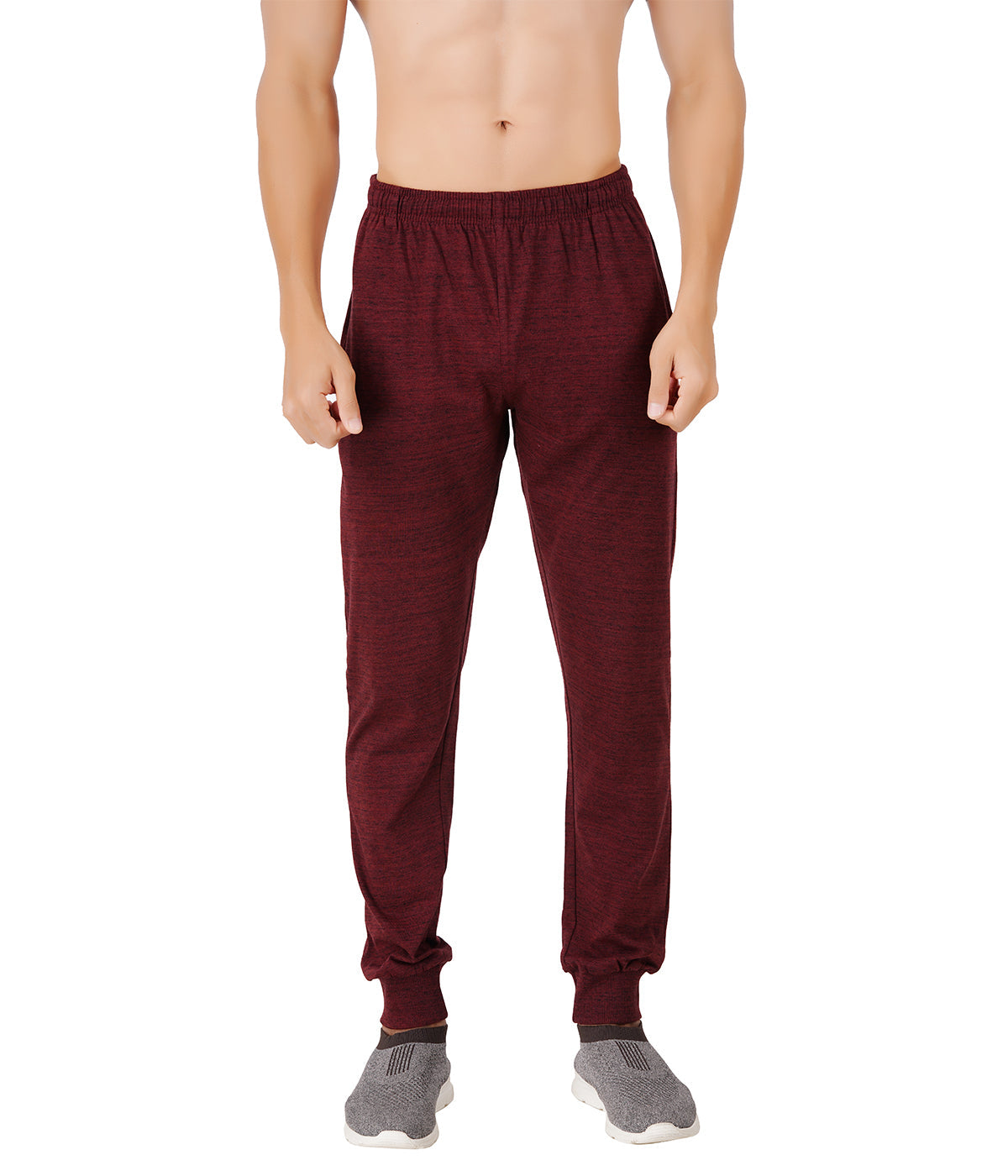 Maroon Bottom Rib Track Pant- Style #417