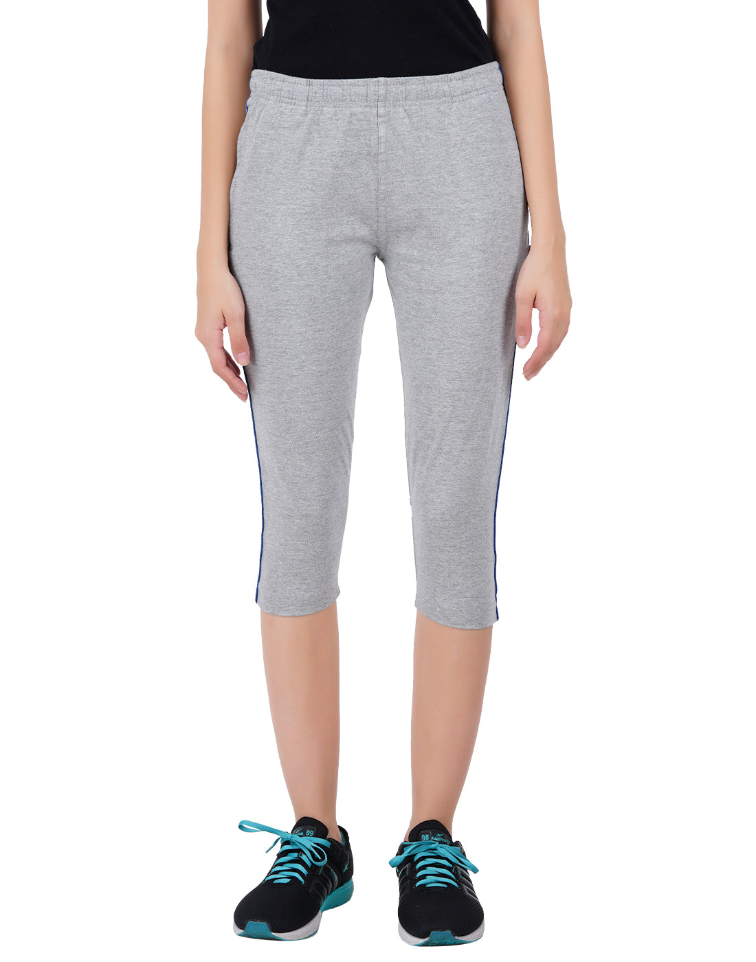 Grey Melange 3/4 Piping Pant -Style #L-0604