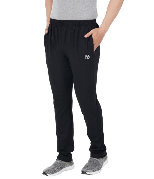 Black Slim Fit Zipper Trackpant-Style #0408