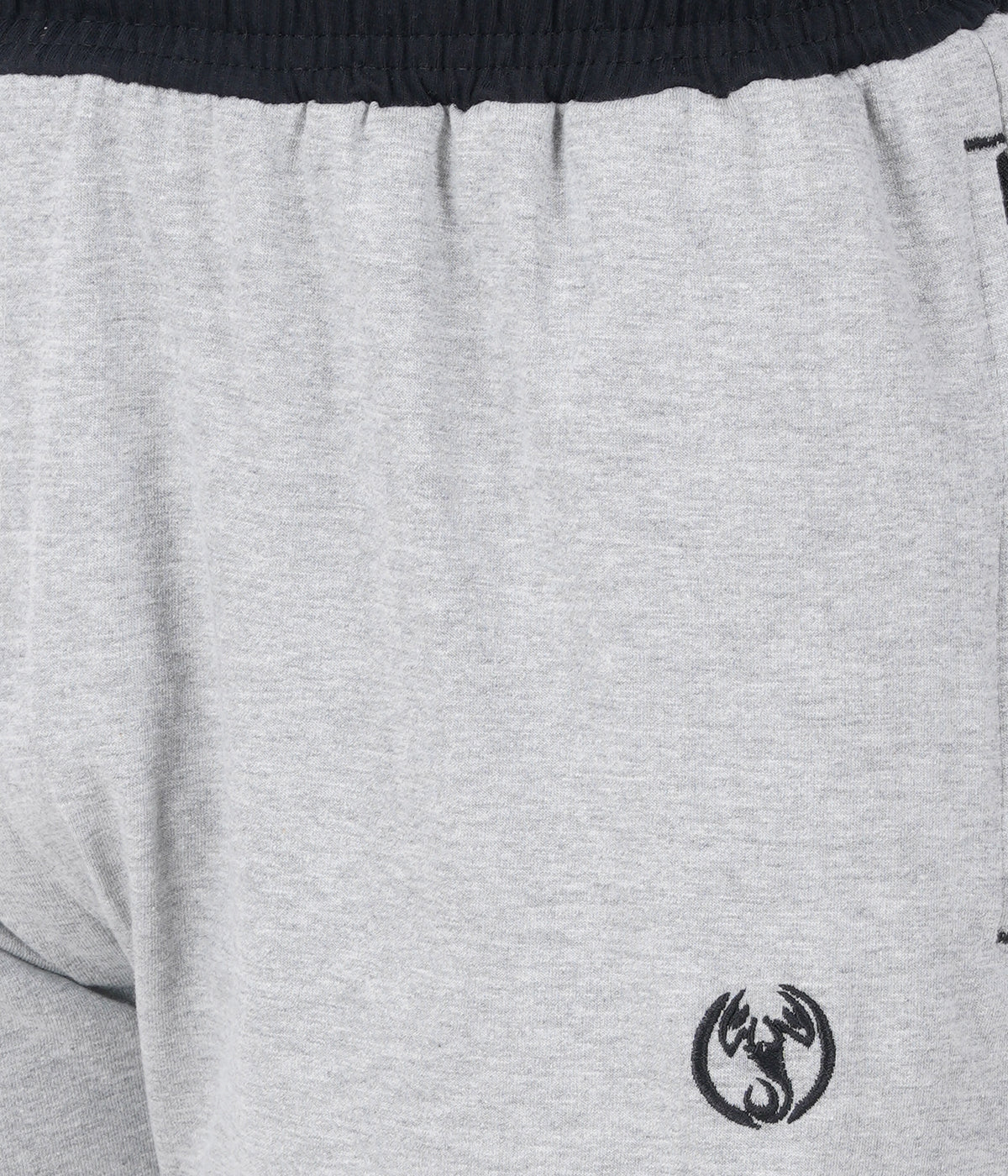 Grey Melange 3/4 Contrast Waistband With Zipper -Style #0603