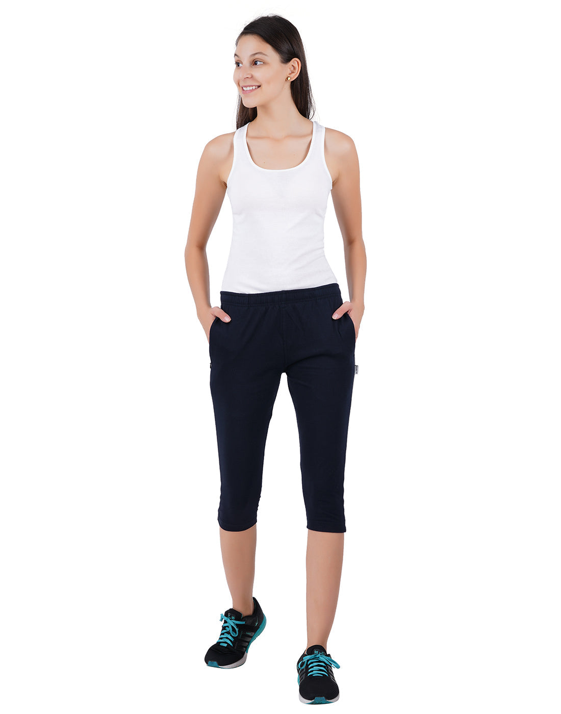 Navy Blue 3/4 Piping Pant -Style #L-0604