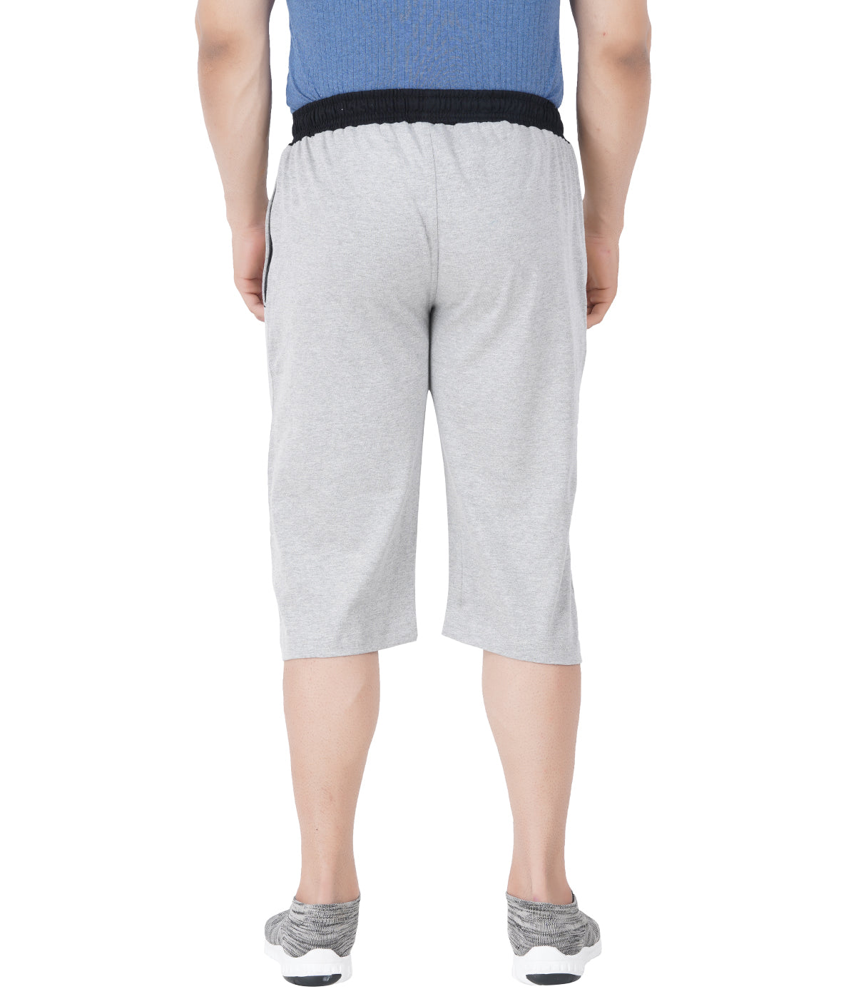 Grey Melange 3/4 Contrast Waistband With Zipper -Style #0603