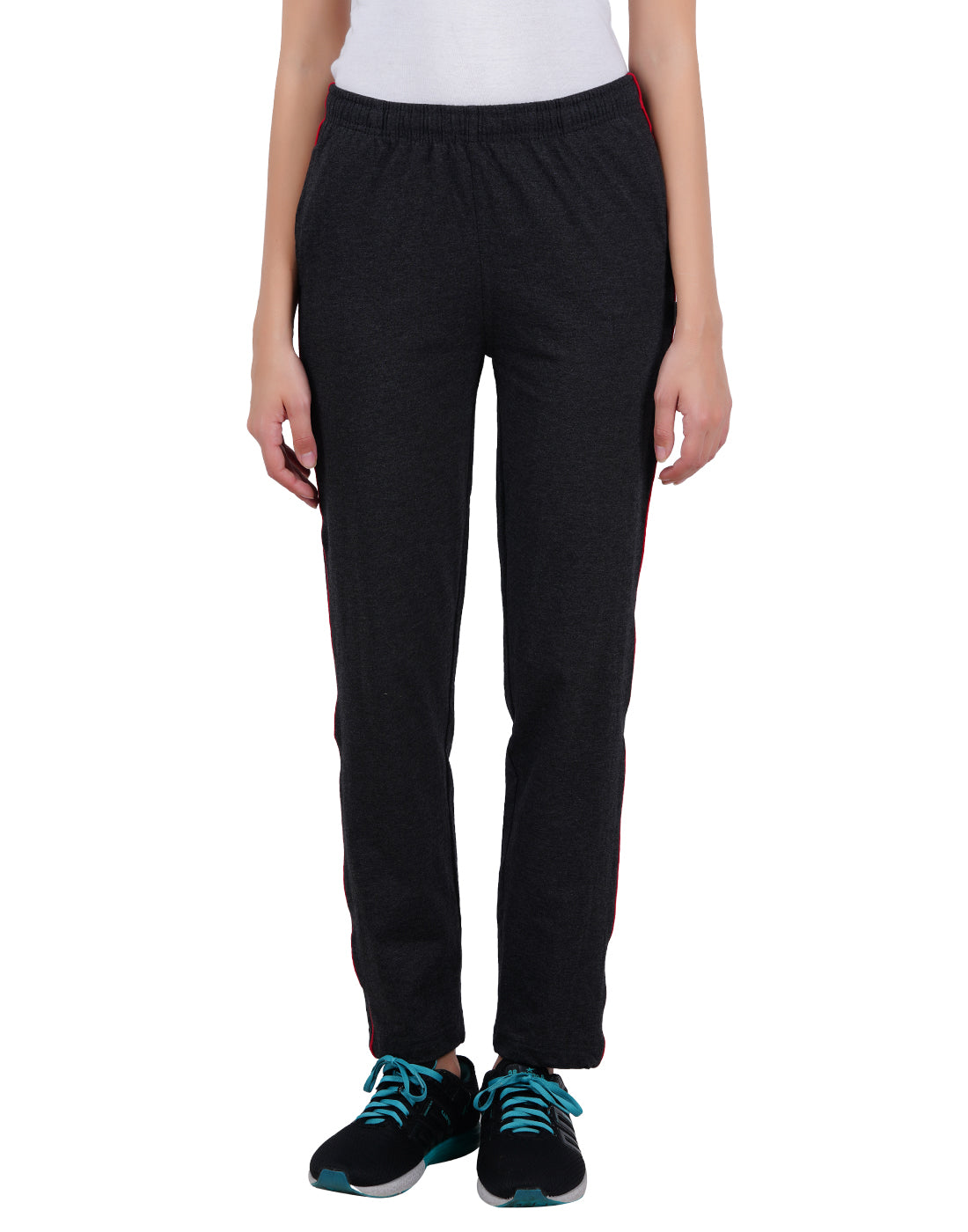 Charcoal Melange Piping Trackpant-Style #L-0405