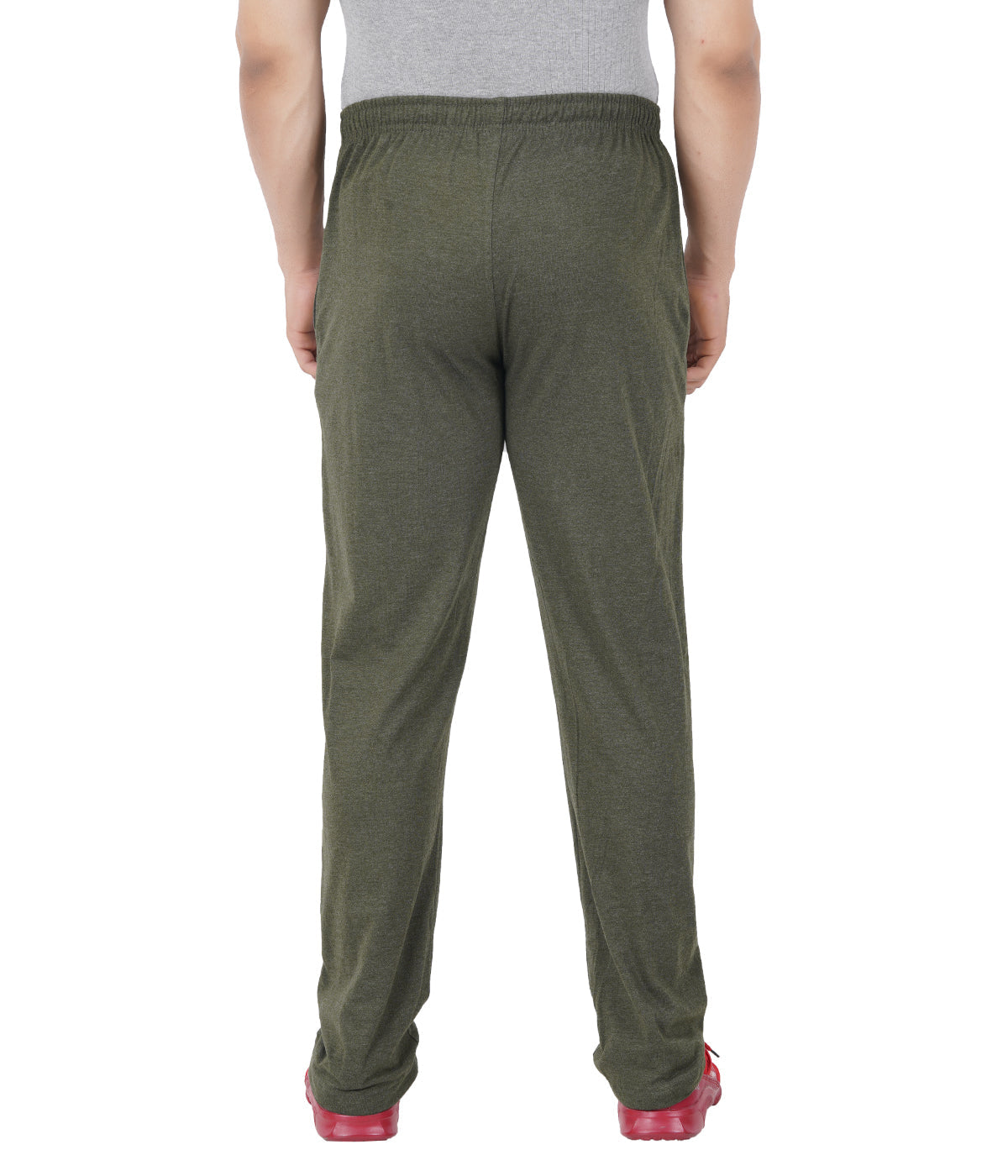 Olive Melange Plain Zipper Trackpant - Style #0404