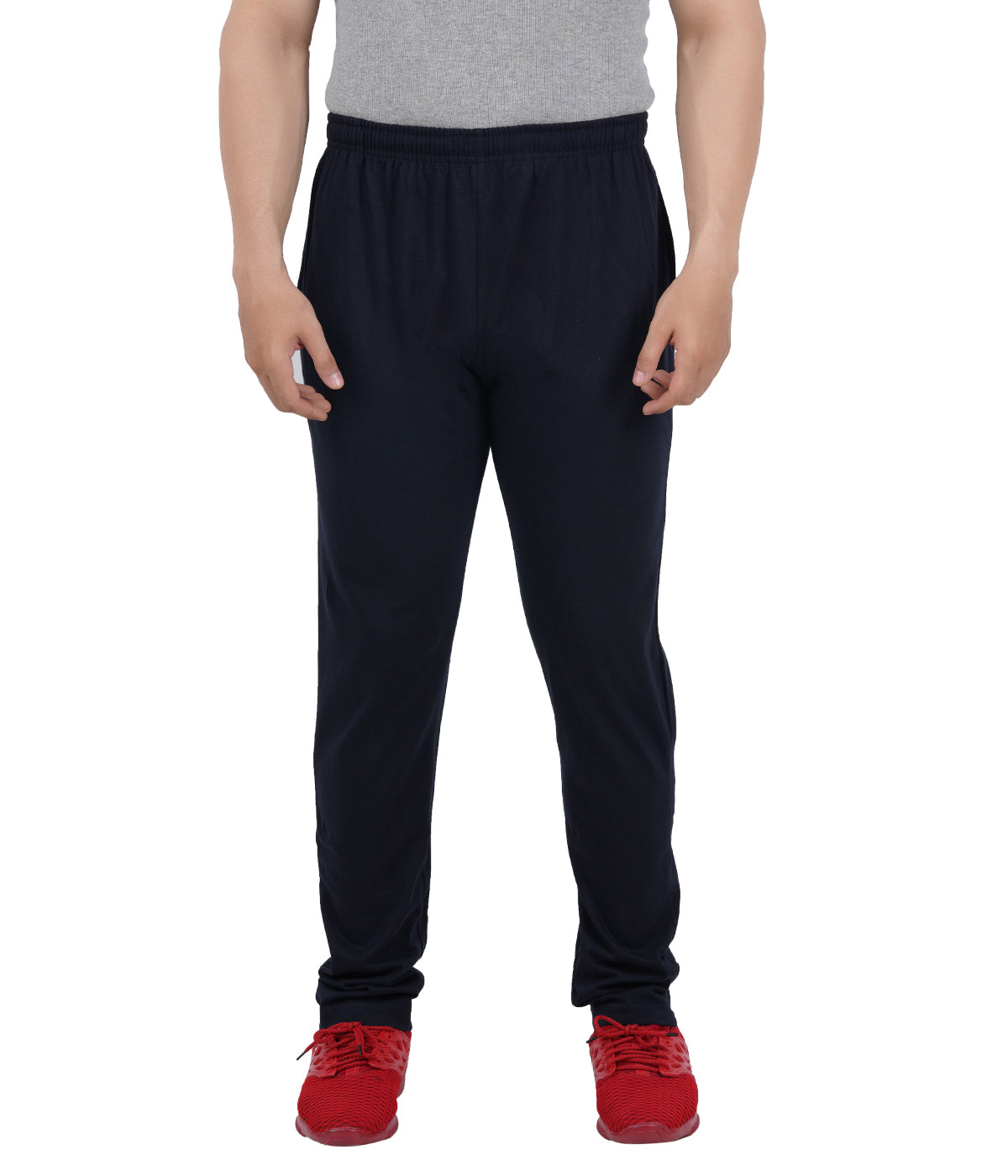 Navy Slim Fit Zipper Trackpant-Style #0408