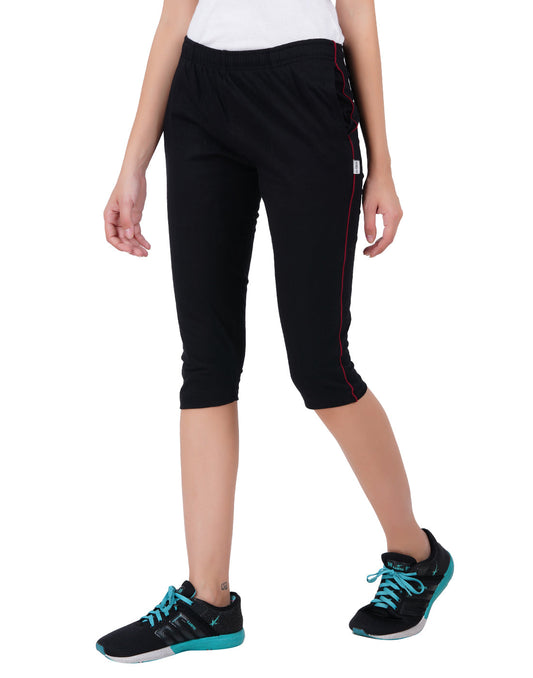 Black 3/4 Piping Pant -Style #L-0604