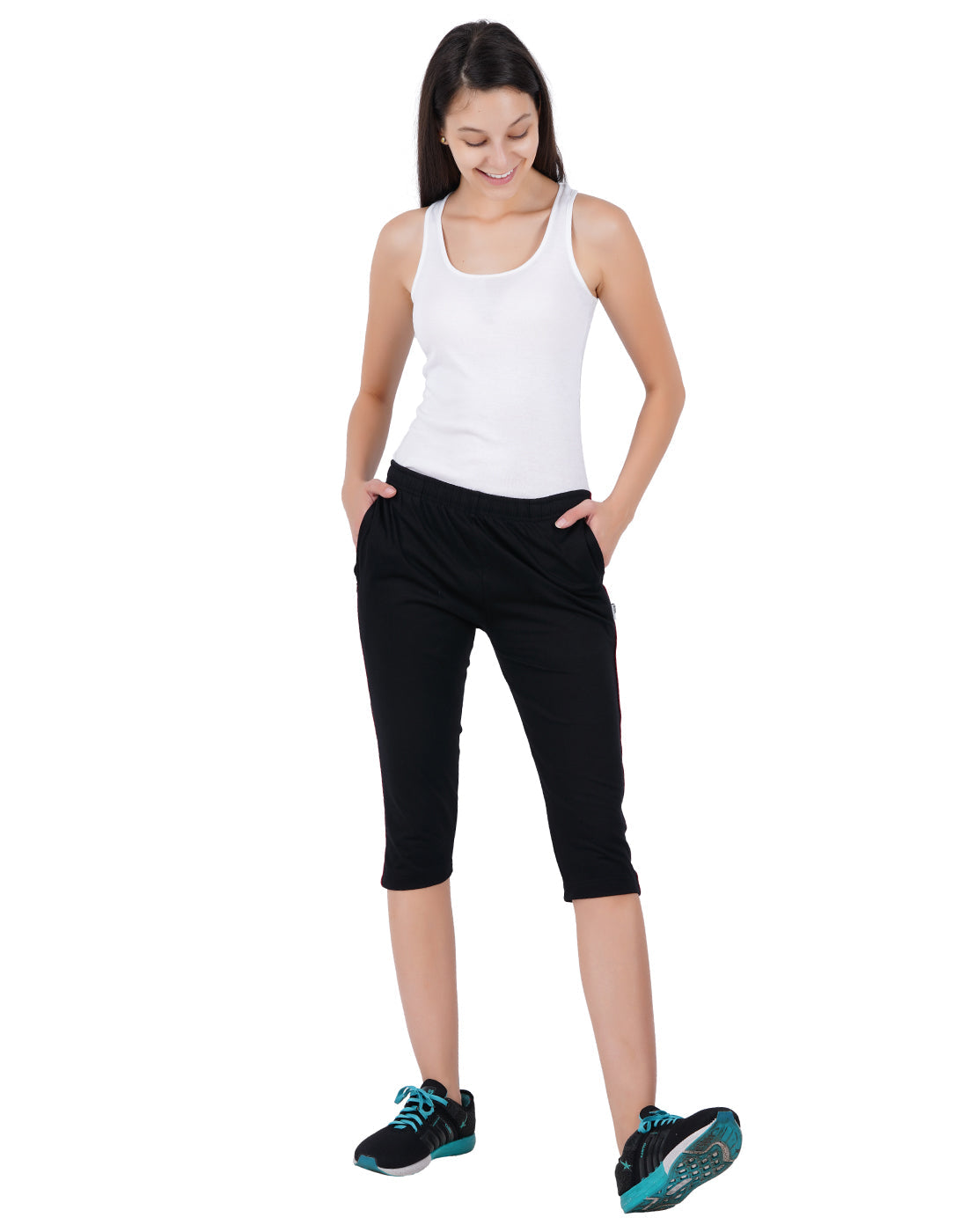 Black 3/4 Piping Pant -Style #L-0604