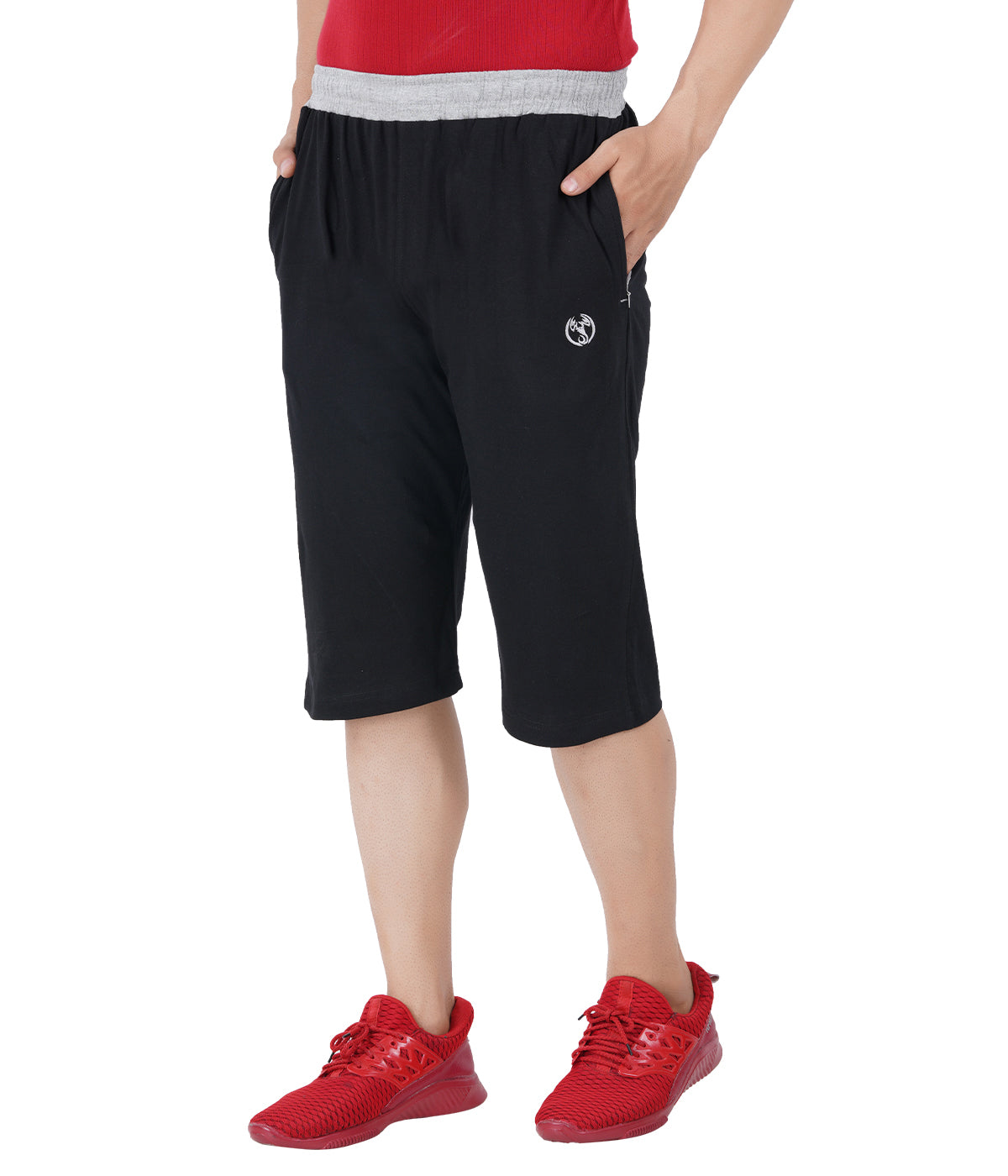 Black 3/4 Contrast Waistband With Zipper -Style #0603