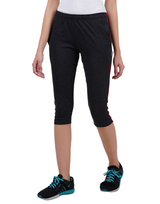 Charcoal Melange 3/4 Piping Pant -Style #L-0604
