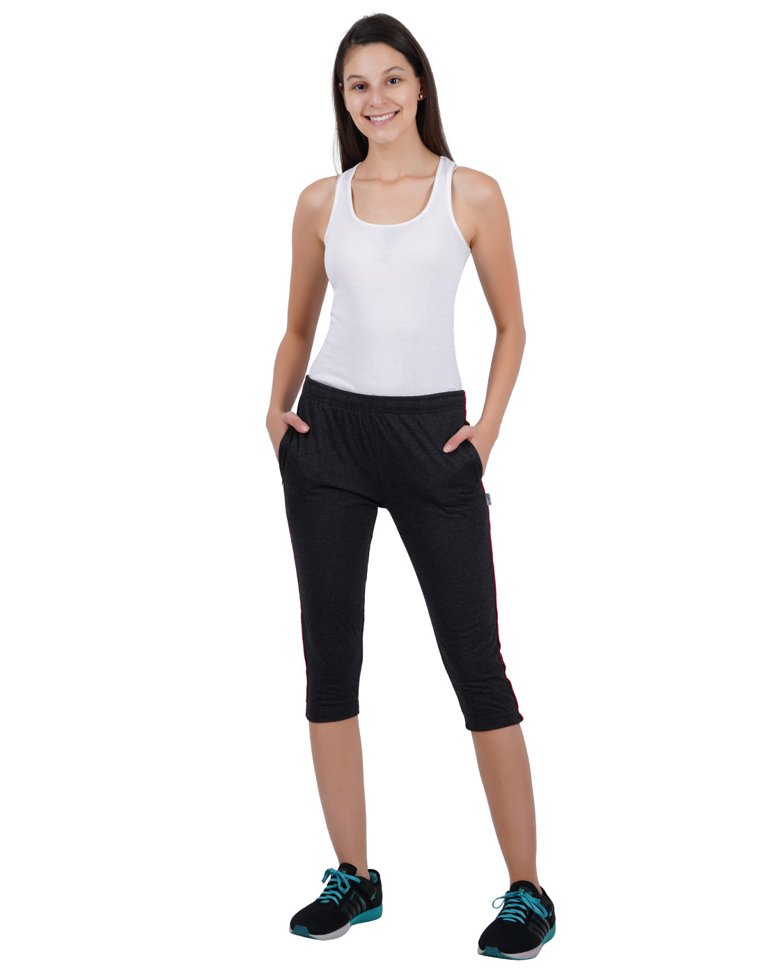 Charcoal Melange 3/4 Piping Pant -Style #L-0604