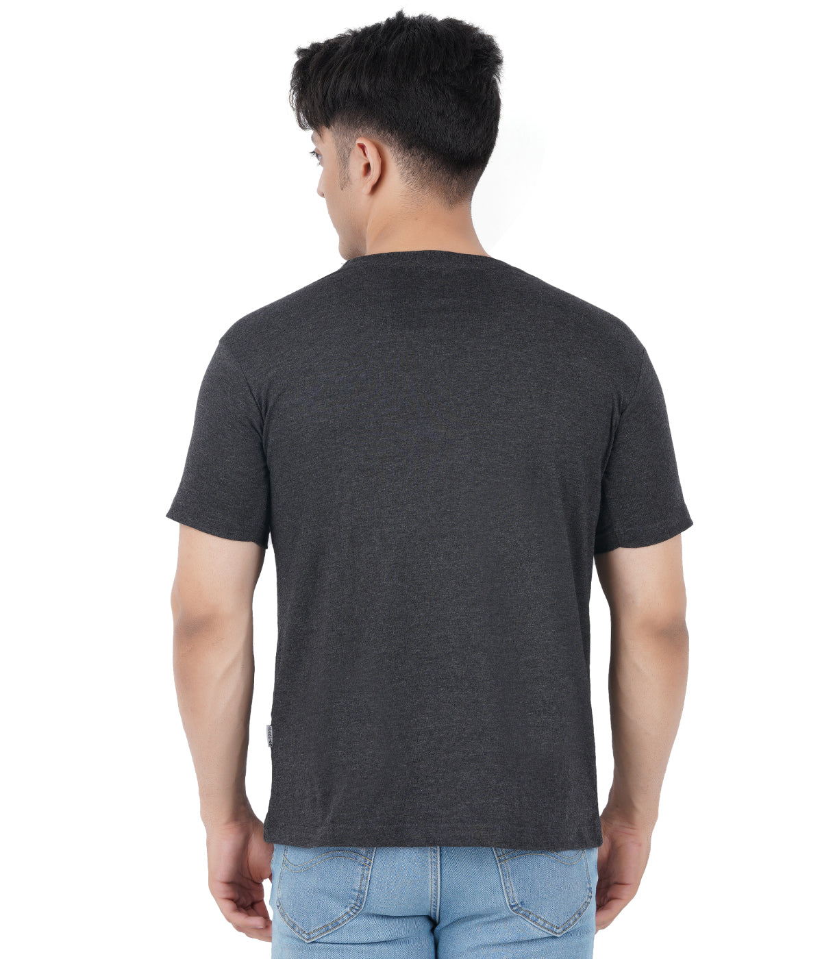Charcoal Melange Round Neck Tshirt -Style #0804