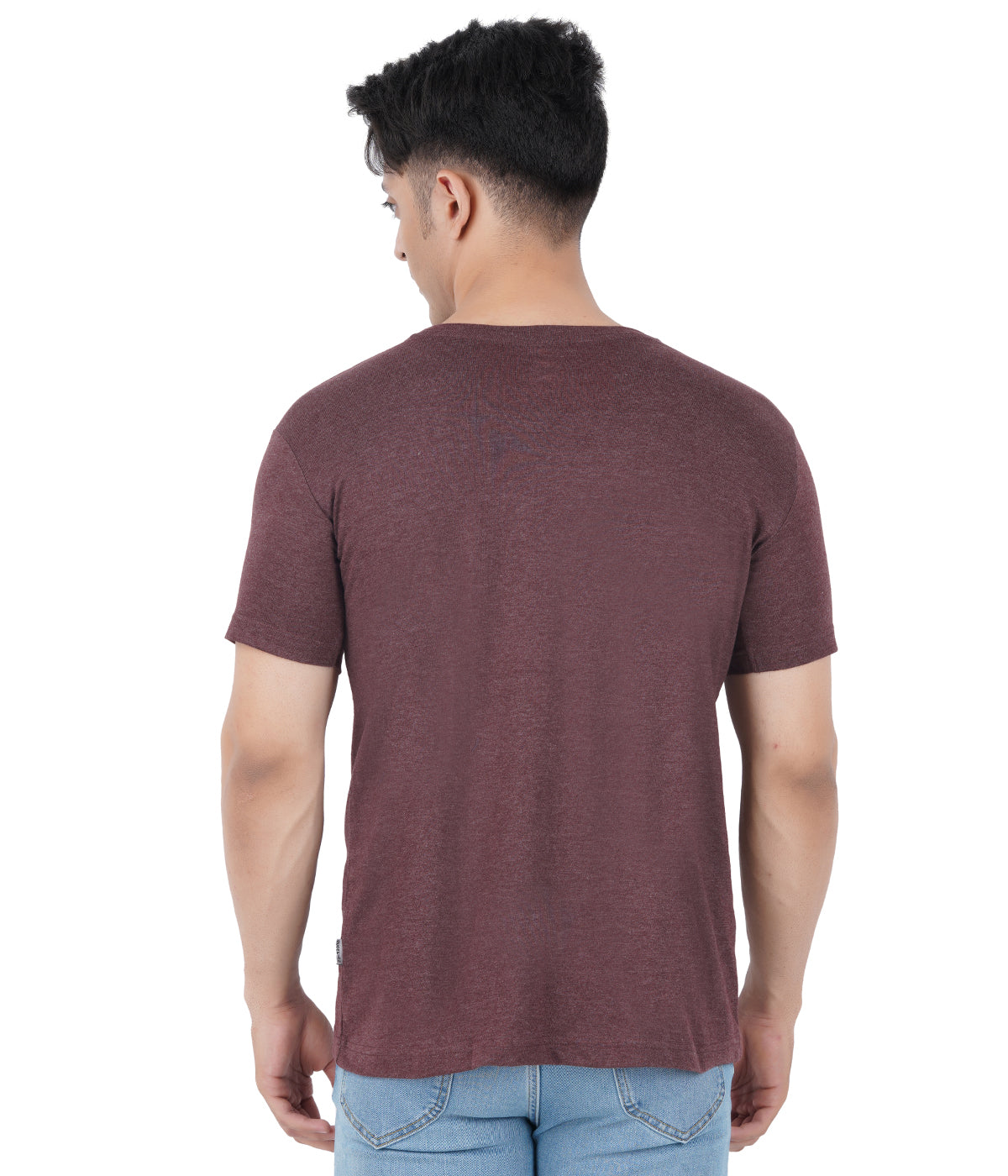 Brown Melange V Neck Tshirt -Style #0904