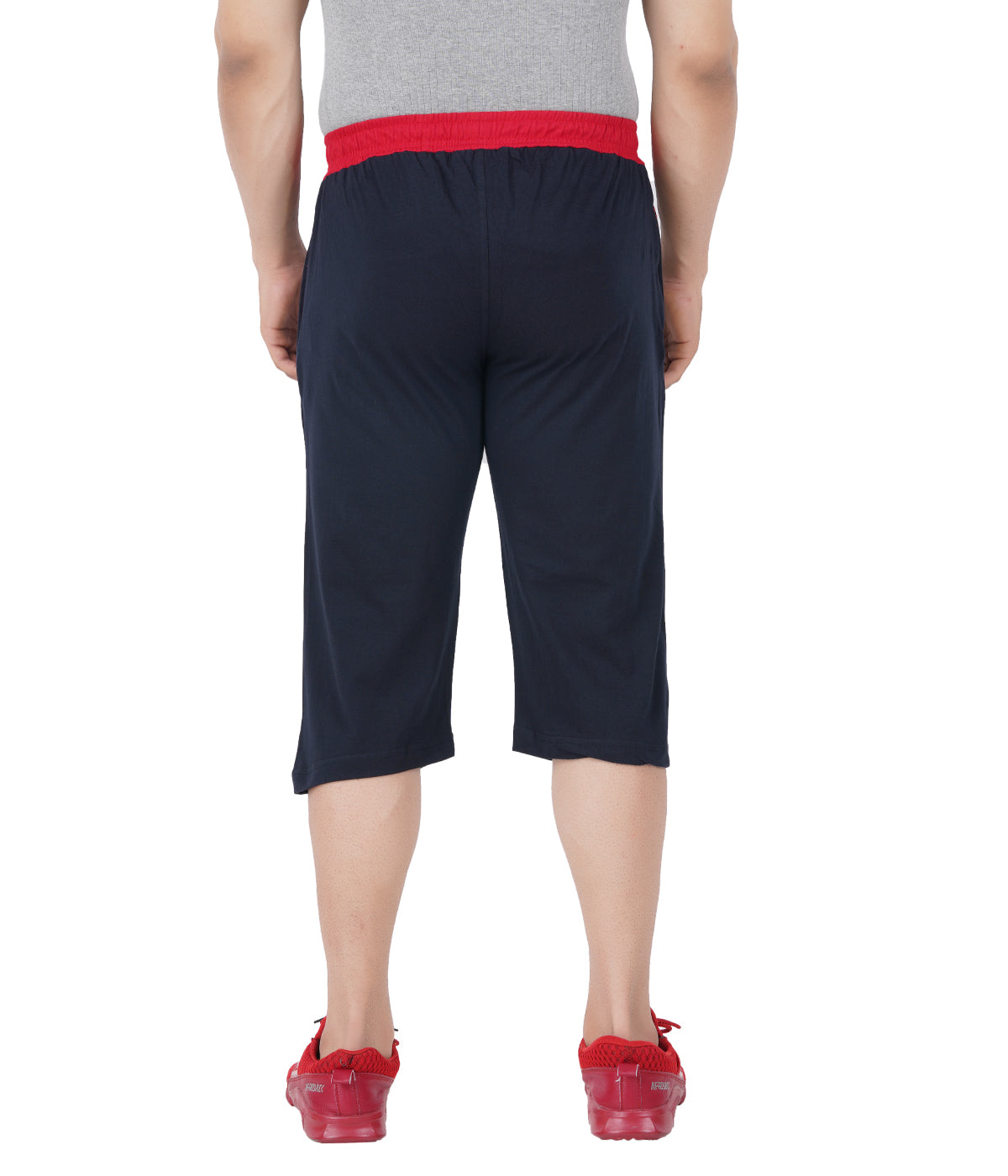 Navy Blue 3/4 Contrast Waistband With Zipper -Style #0603