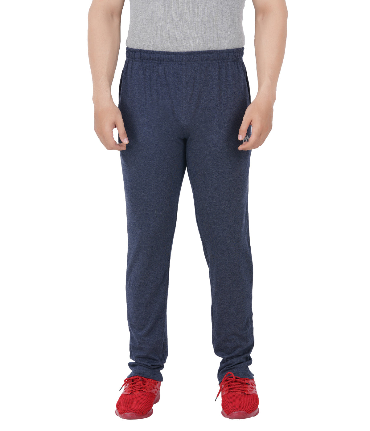 Navy Melange Plain Zipper Trackpant - Style #0404