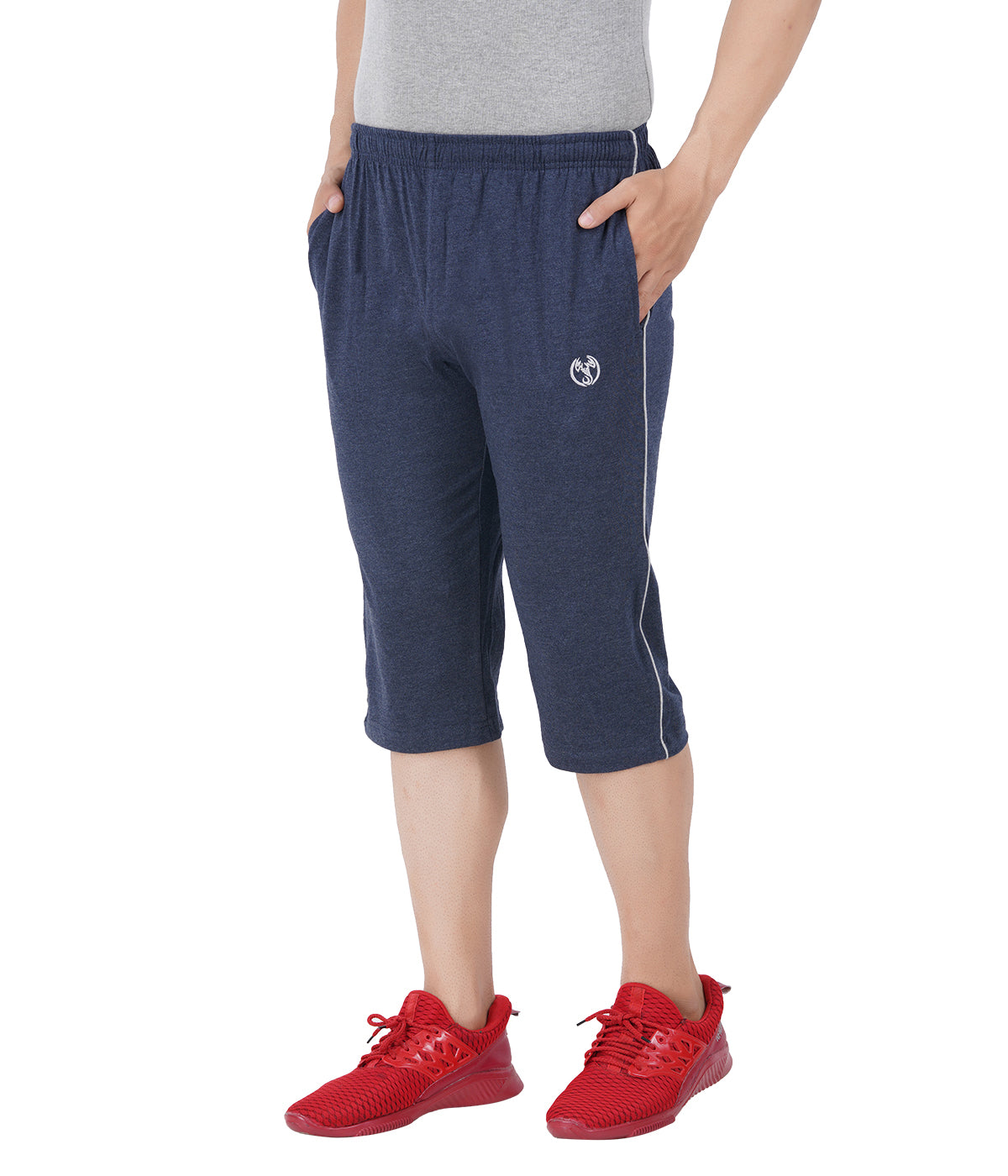 Navy Melange 3/4 Piping Pant -Style #0604