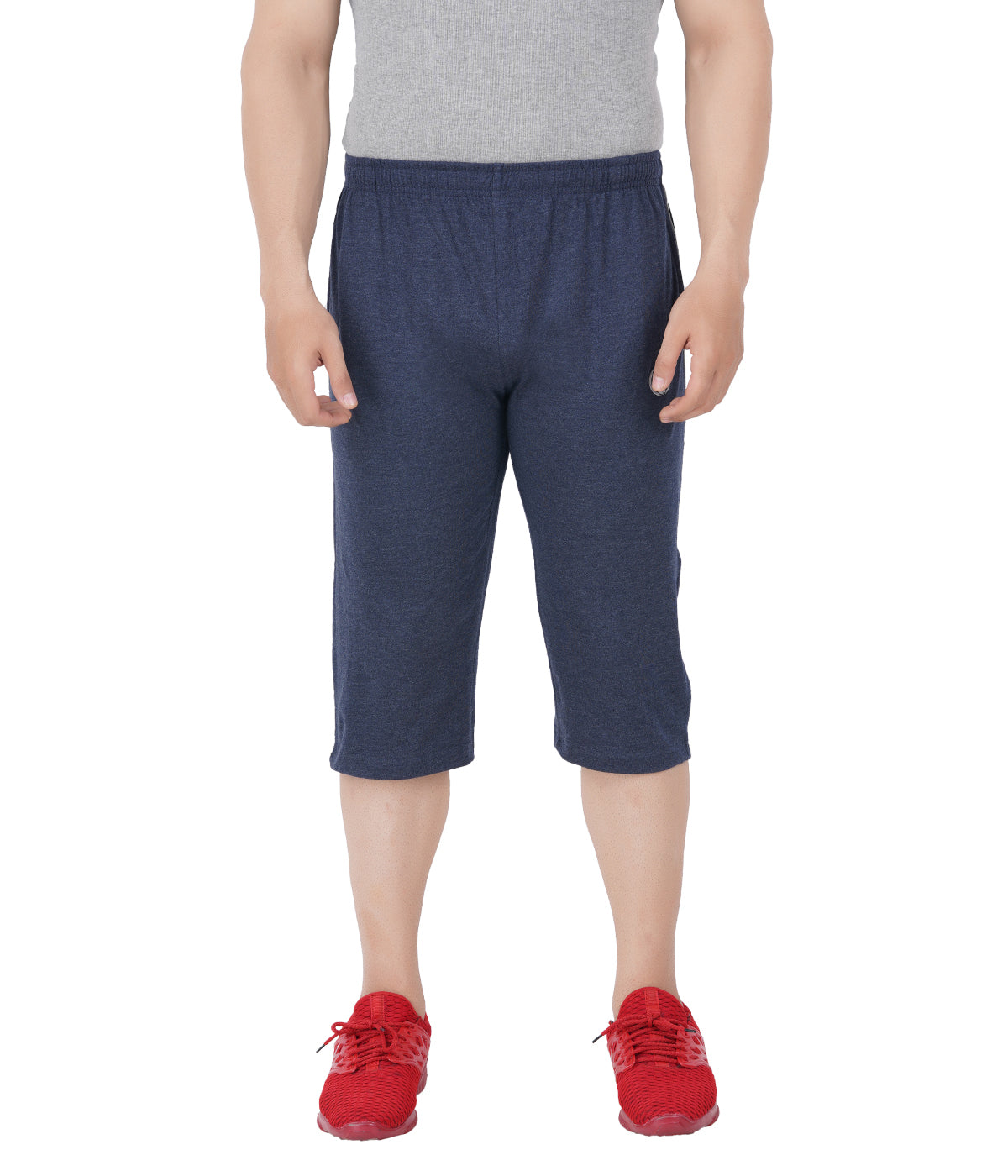 Navy Melange 3/4 Piping Pant -Style #0604