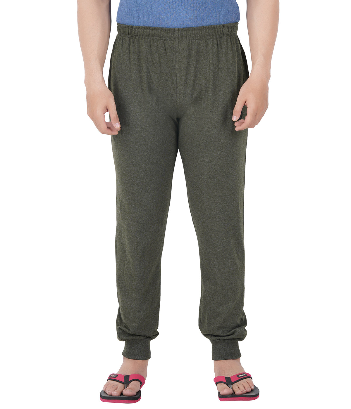 Olive Melange Bottom Rib Track Pant- Style #0407