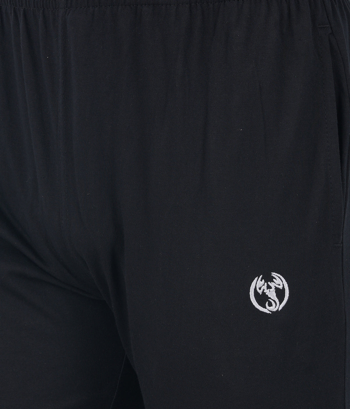 Black Bottom Rib Zipper Trackpant-Style #0407