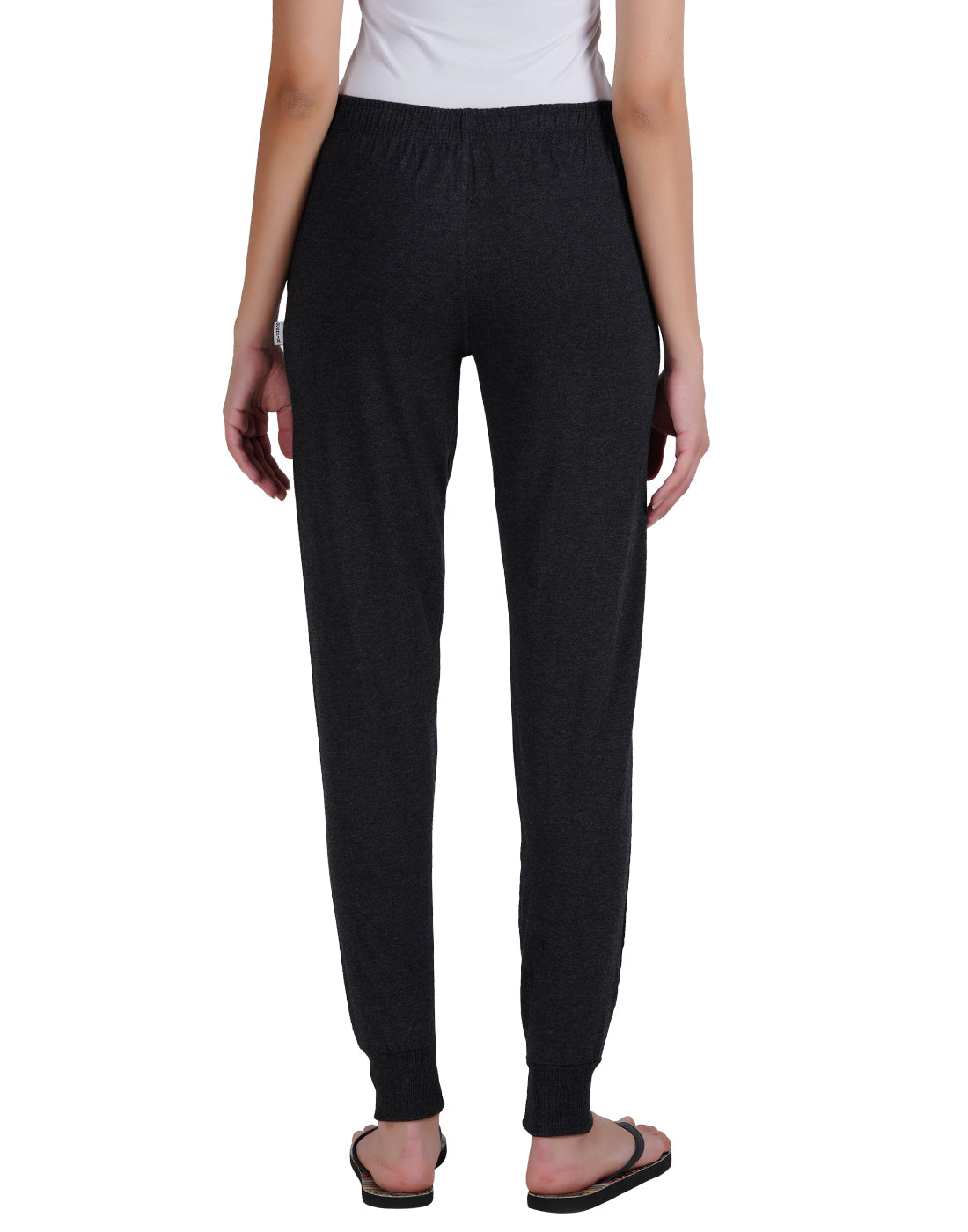 Charcoal Melange Bottom Rib Zipper Trackpant- Style #L-0407