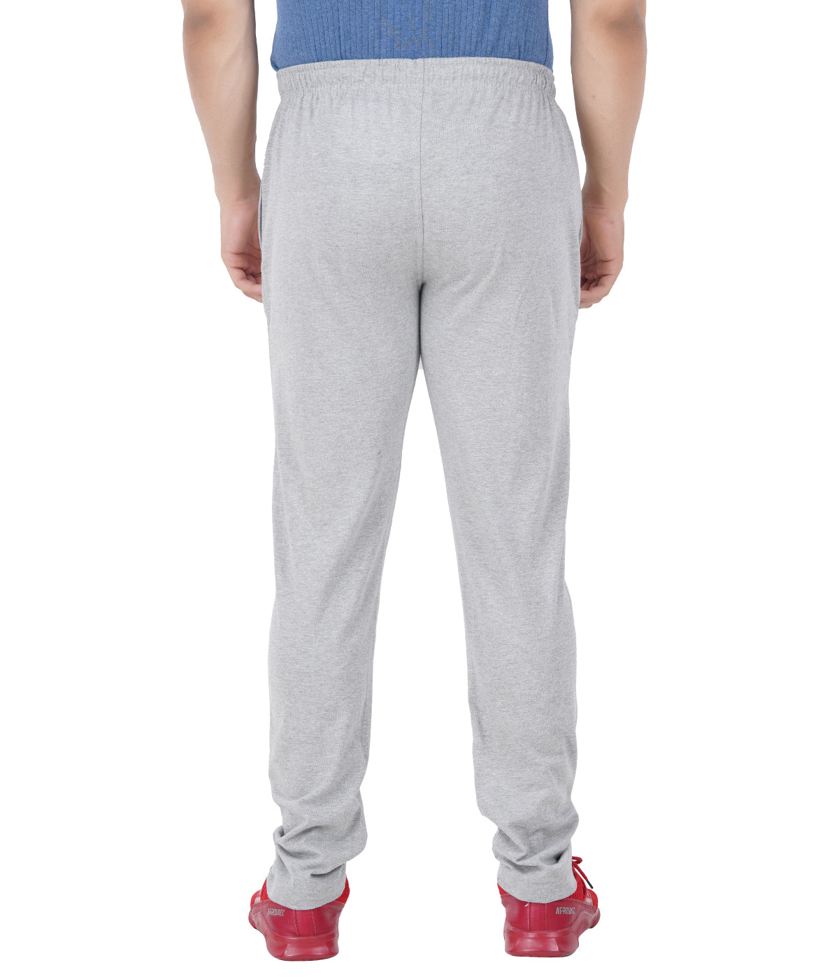 Grey Melange Slim Fit Zipper Trackpant-Style #0408