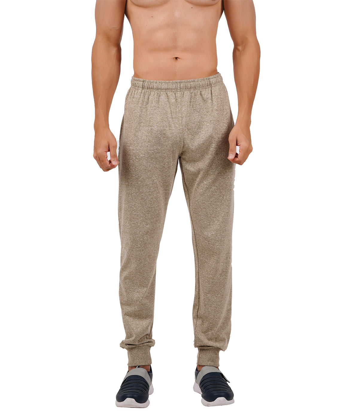 Oat Melange Bottom Rib Track Pant- Style #417