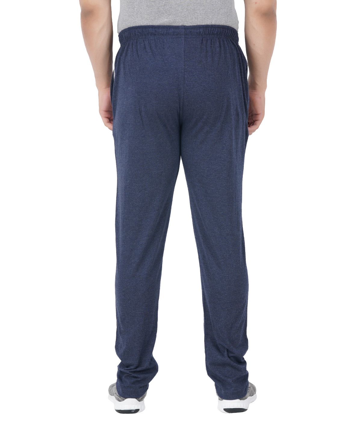 Navy Melange Slim Fit Zipper Trackpant-Style #0408