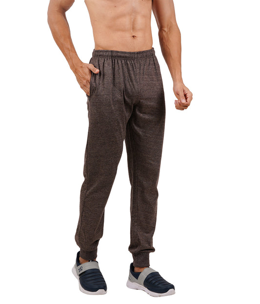 Brown Melange Bottom Rib Track Pant- Style #417