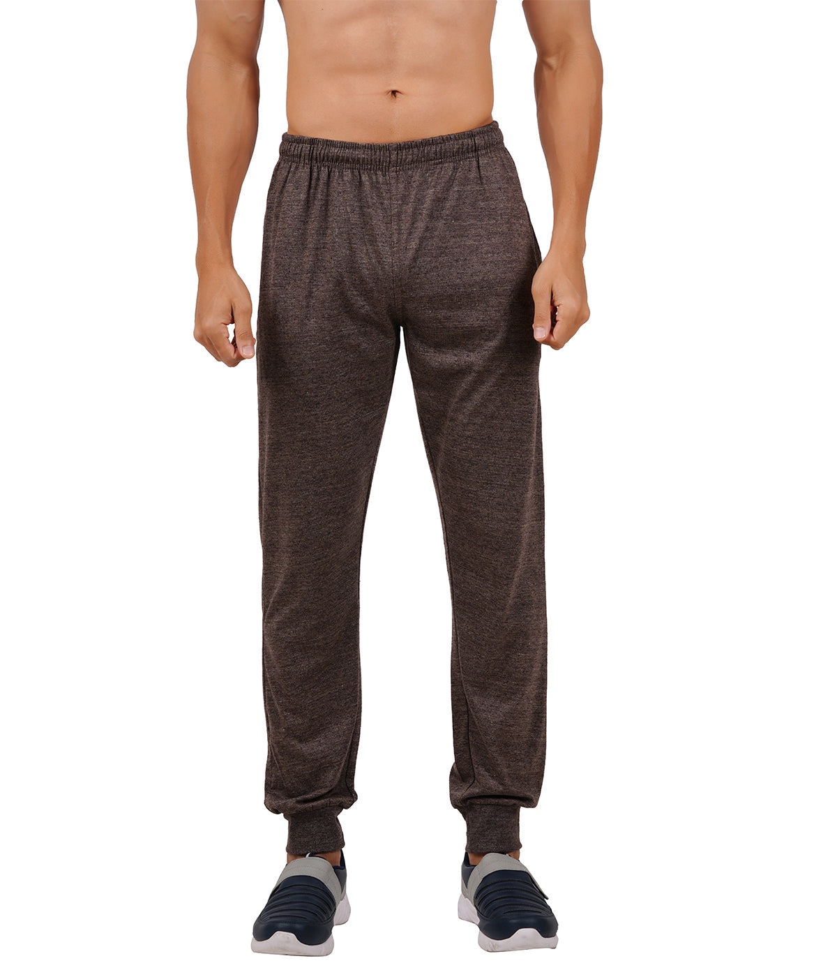 Brown Melange Bottom Rib Track Pant- Style #417